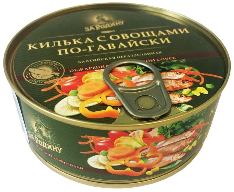 Килька в т/с обж.с овощами по-гавайски 240г с/к За Родину