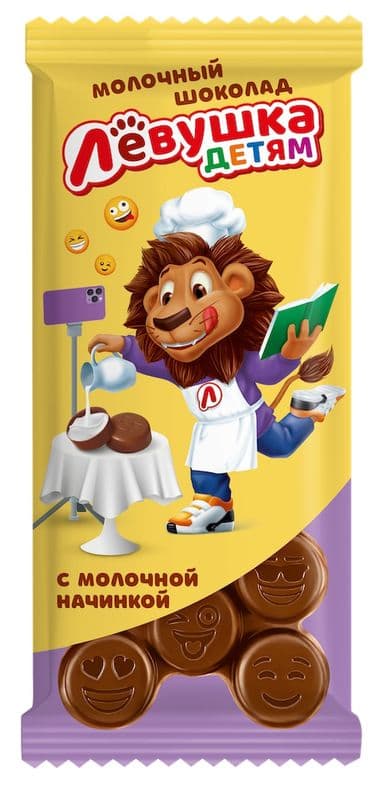 Шоколад Левушка детям мол.шок 85г Славянка