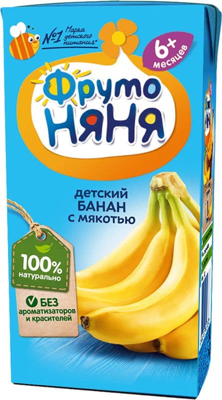 Нектар ФрутоНяня банановый с мякотью 0,2л