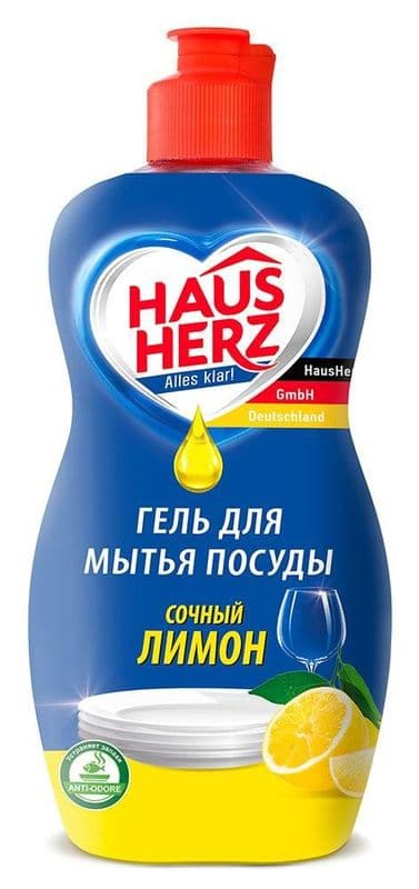 ХАУС ХЭРЦ ср-во д/посуды Сочный лимон 450мл