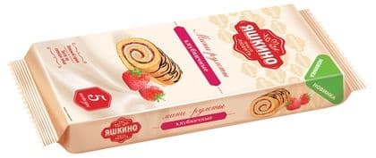 Мини-рулет Яшкино 175г С клубникой