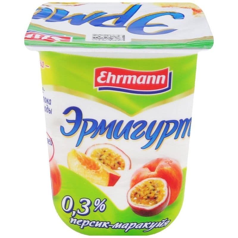 Эрмигурт прод. йогурт легкий 0,3% персик маракуйя 100г