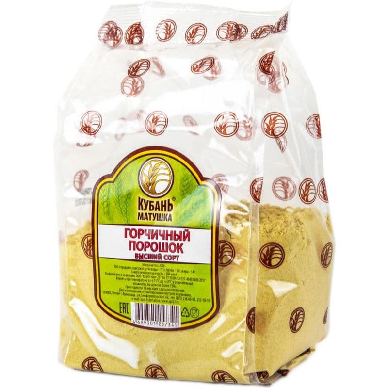 Горчичный порошок 1/с 200гр Кубань-Матушка*16