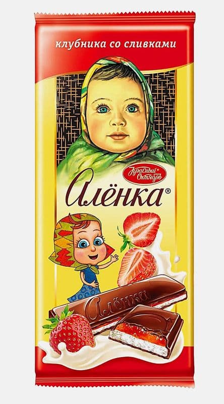 Шоколад Аленка 87г клубника со сливками КО