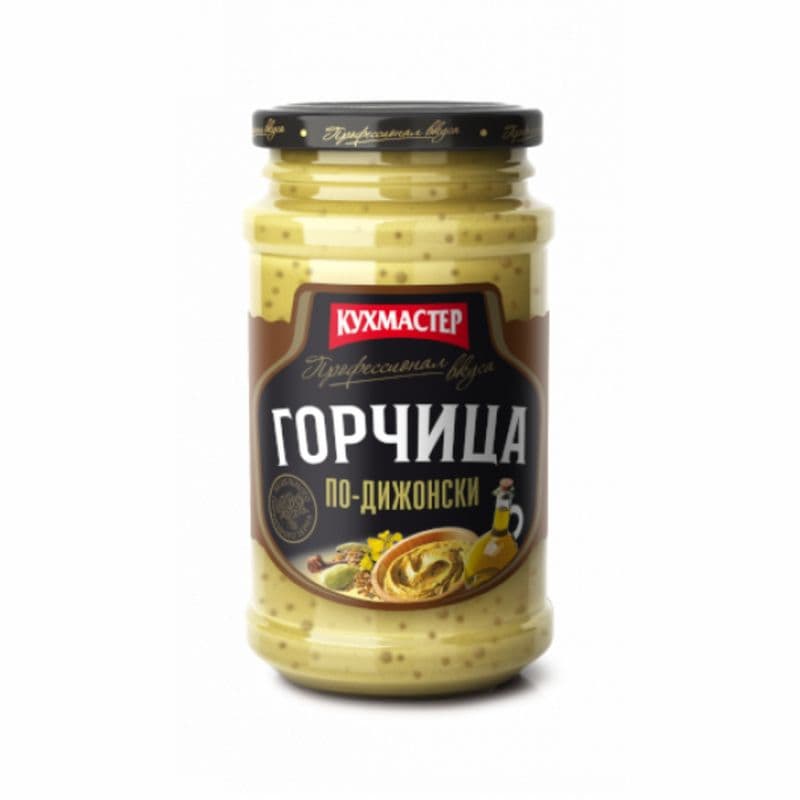 Горчица столовая По-Дижонски 210гр с/б Кухмастер*12