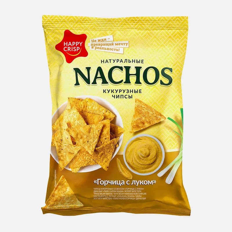 Чипсы кукурузные Хеппи Начос Горчица с луком 75г