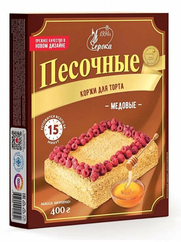 Коржи песочные Черока медовые 400г