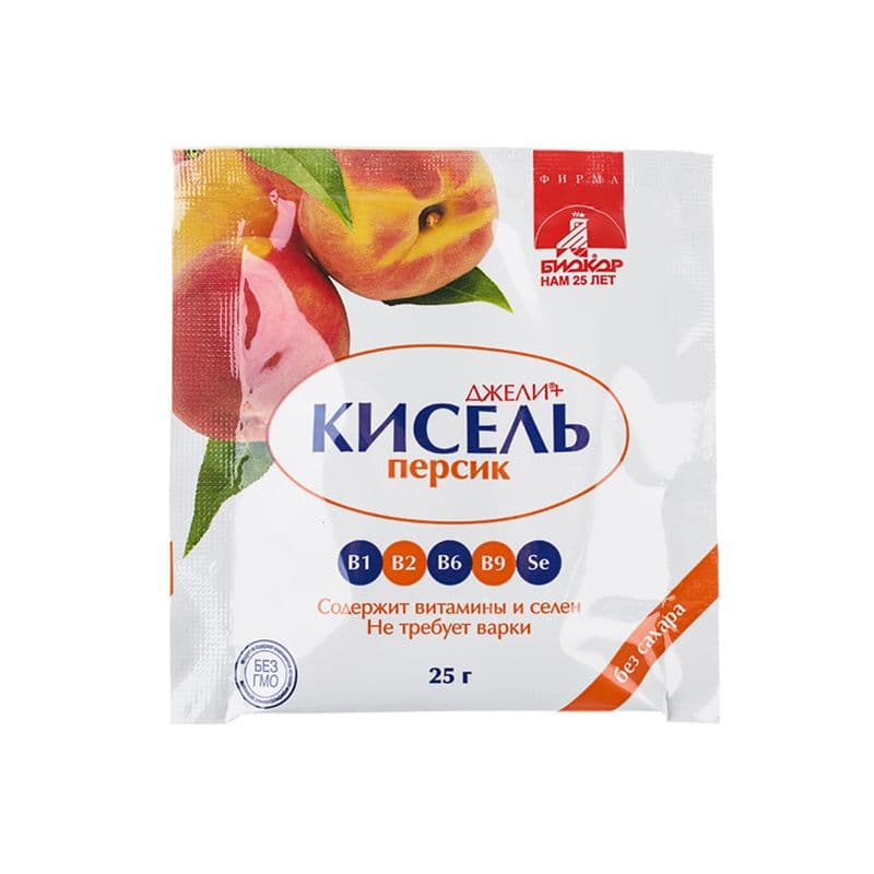 Кисель Джели Персик витамины и селен 25г без сахара