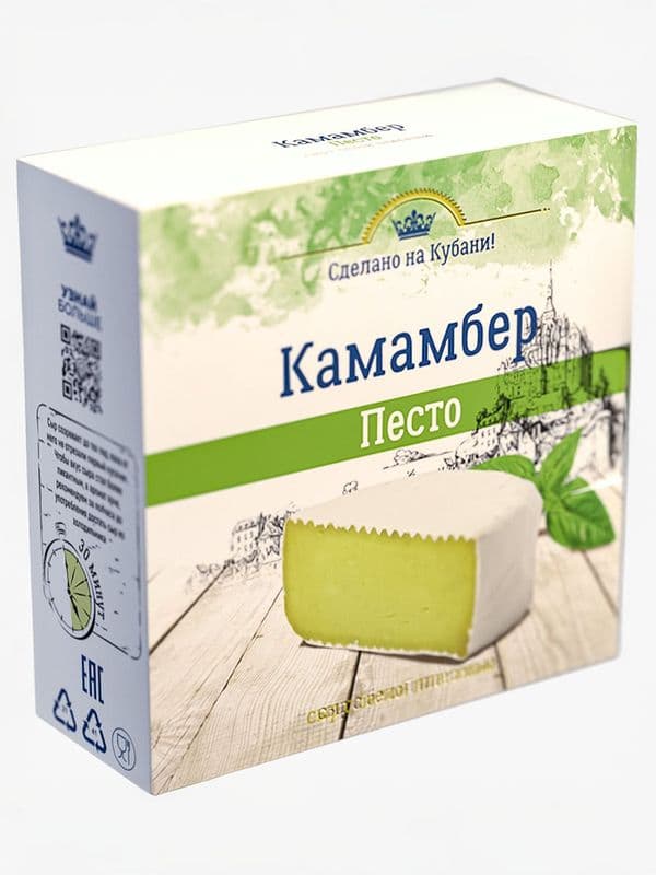 Сыр с белой плесенью Камамбер Песто 100г Калория