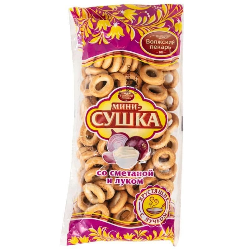 Сушки мини Волжский пекарь 180г сметана и лук