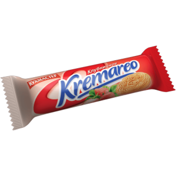Печенье сэндвич Крэмэрэо с клубничной нач 100г Кухмастер