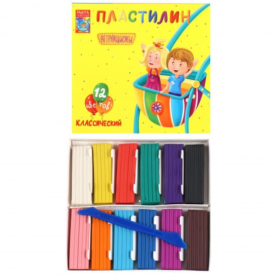 Пластилин на листе 12цветов 1206
